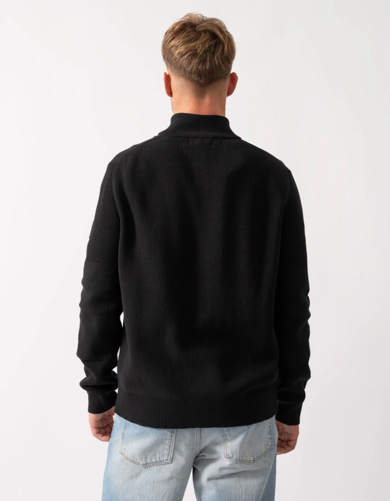 Commander Mens Quarter Zip Jumper - Black
