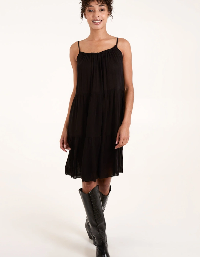 Black Tiered Cami Mini Dress