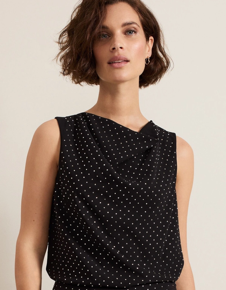 Ottie Black Cowl Neck Top