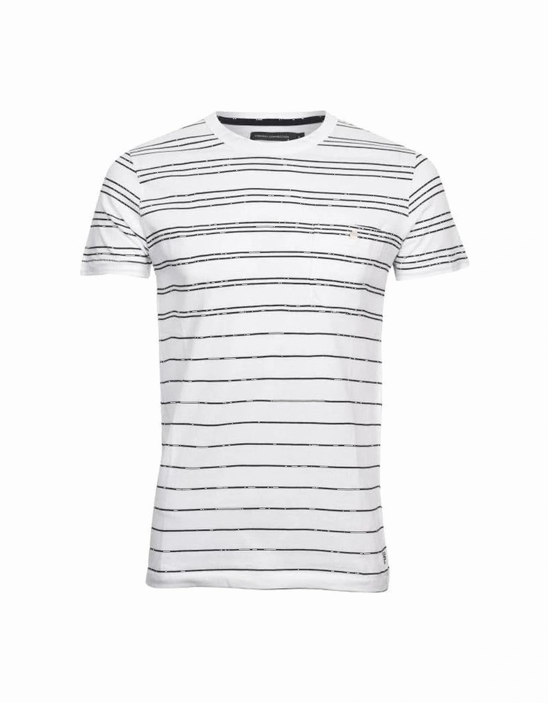 Striped Crew-Neck Pocket T-Shirt, White/navy, 5 of 4