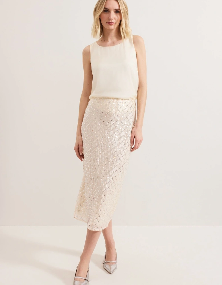 Alma Embellished Pencil Skirt
