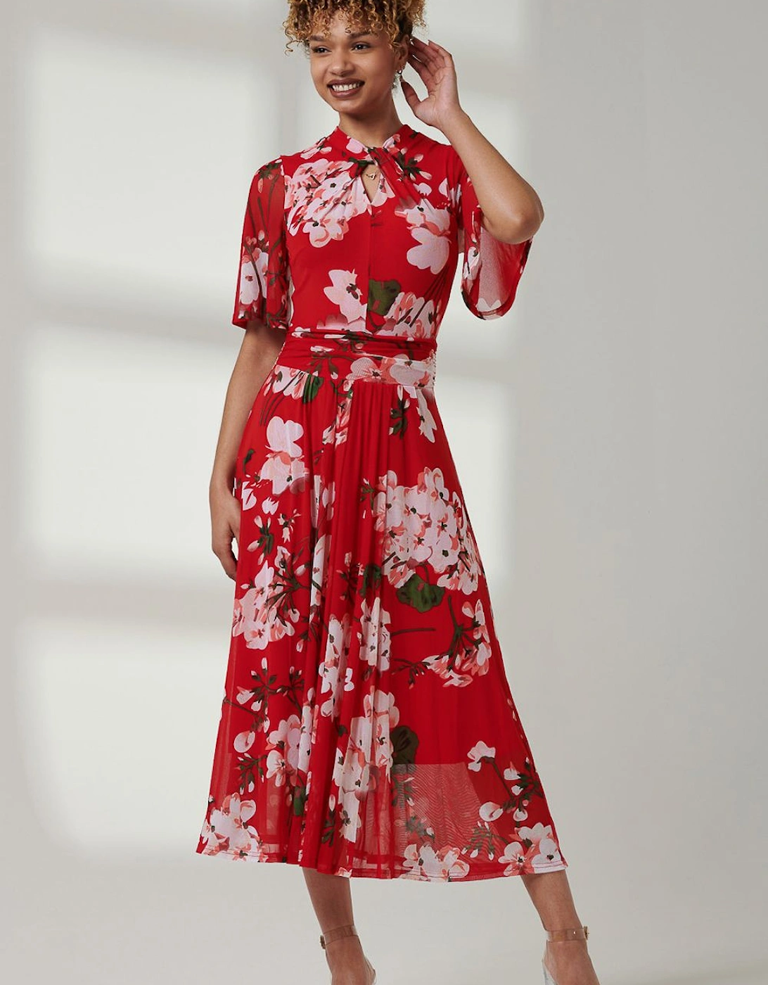 Danika Keyhole Neck Mesh Dress, 2 of 1