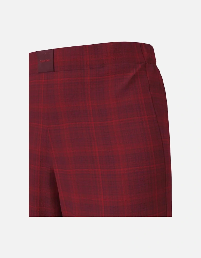 Women Check Flannel Pyjama Set, Zinfandel