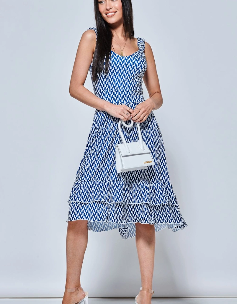 Harleen Sleeveless Tiered Midi Dress