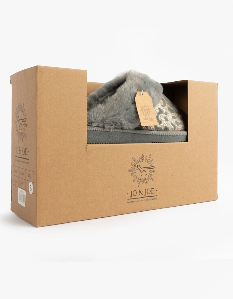 Jo & Joe LYLA Womens Mule Slippers Grey