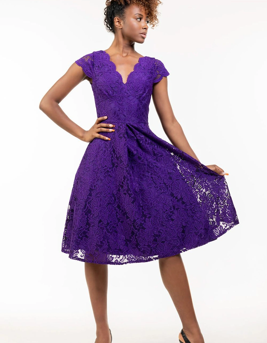 Cap Sleeve 50s Lace Dress, 2 of 1