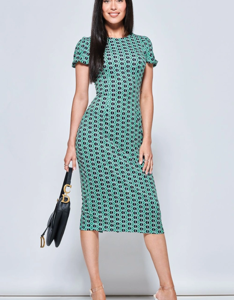 Short Sleeve Jersey Bodycon Midi Dress