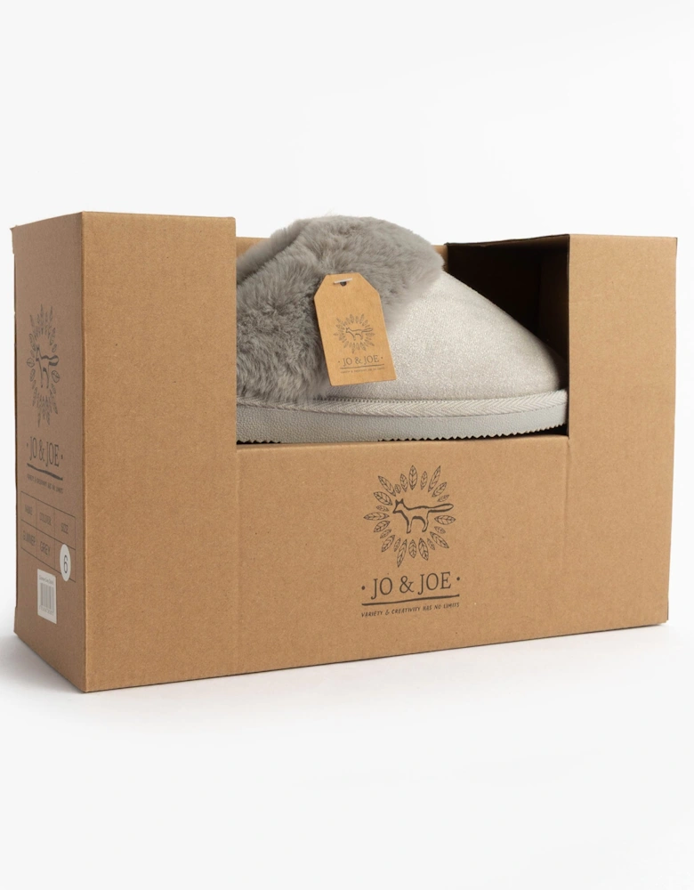 Jo & Joe GLIMMER Womens Mule Slippers Grey
