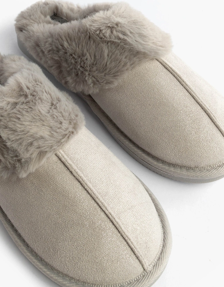Jo & Joe GLIMMER Womens Mule Slippers Grey
