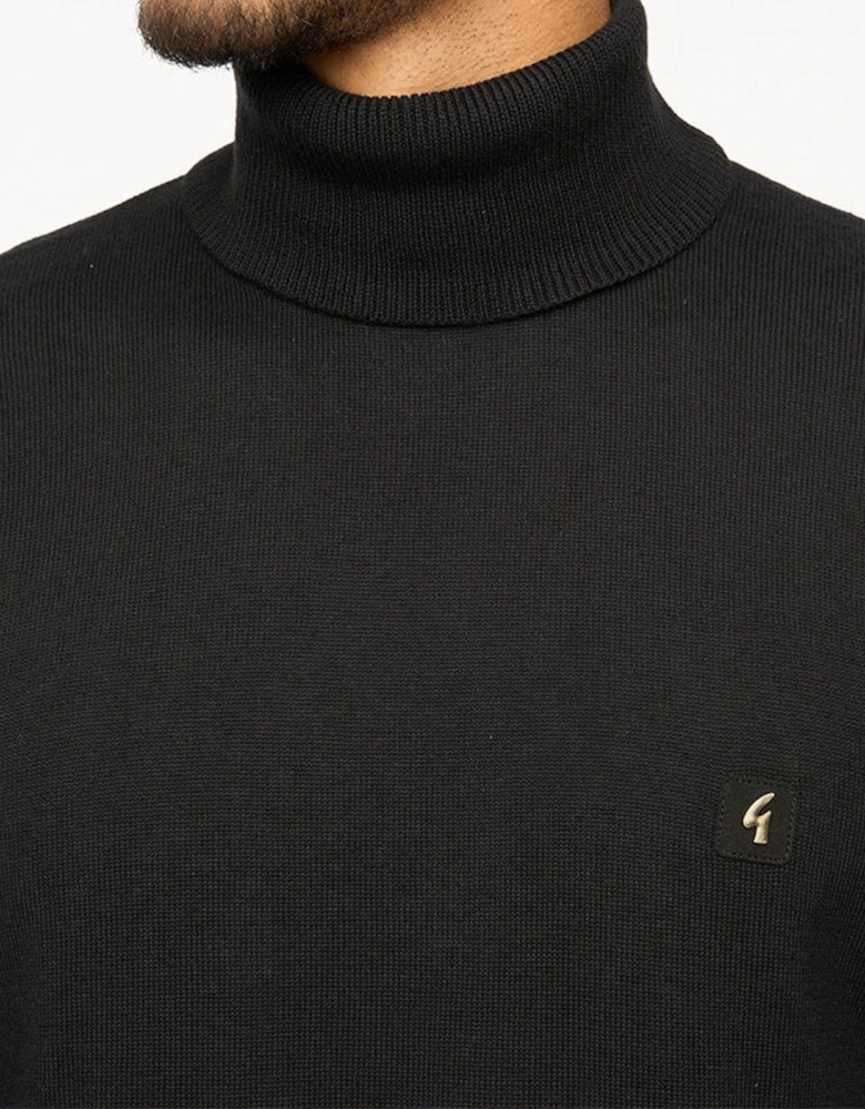 Vintage Ricardo Knitted Roll Neck V55GK09 - Black