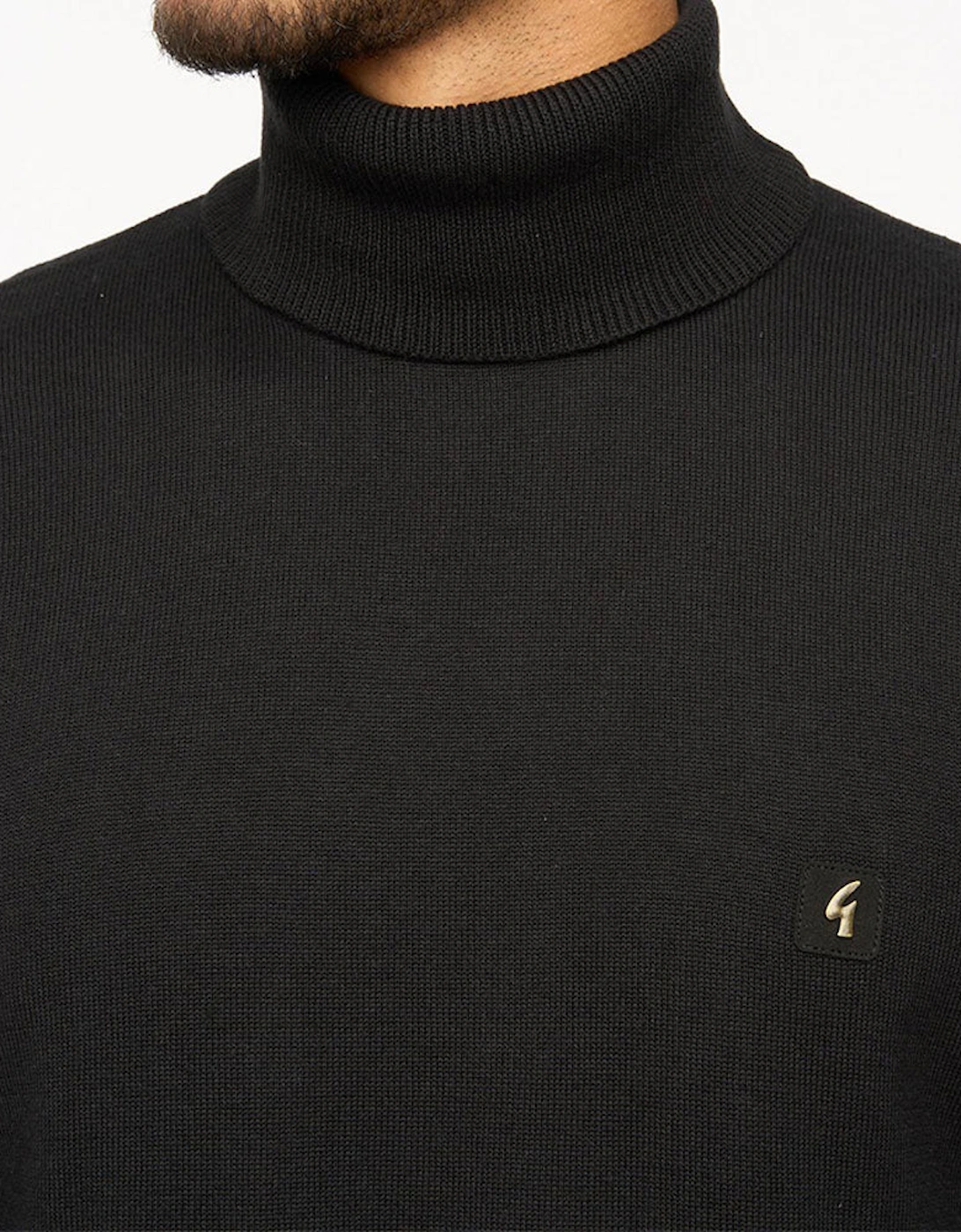 Vintage Ricardo Knitted Roll Neck V55GK09 - Black