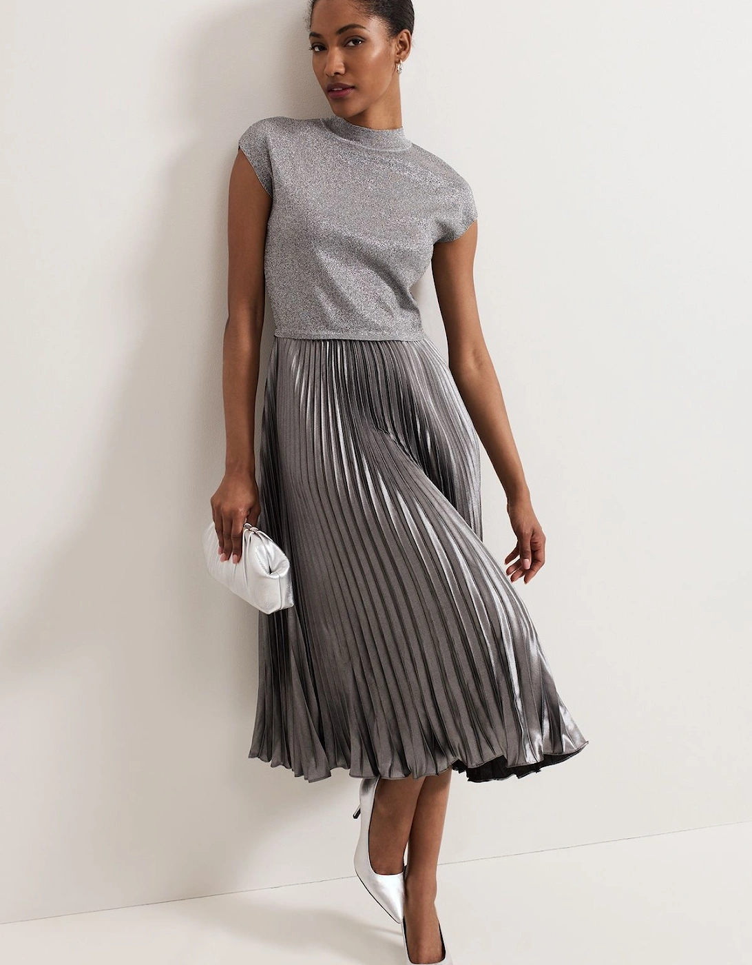 Jayla Metallic Knit Dress, 2 of 1