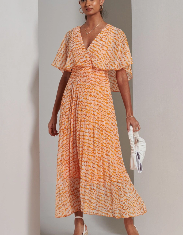 Kyra Pleated Chiffon Maxi Dress