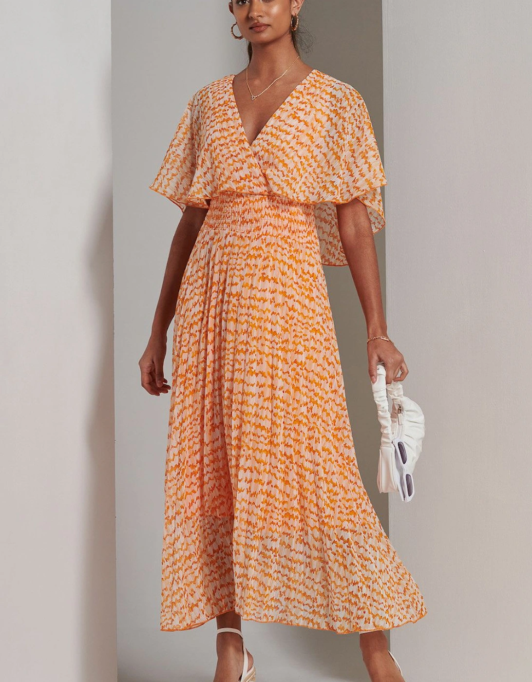 Kyra Pleated Chiffon Maxi Dress, 2 of 1