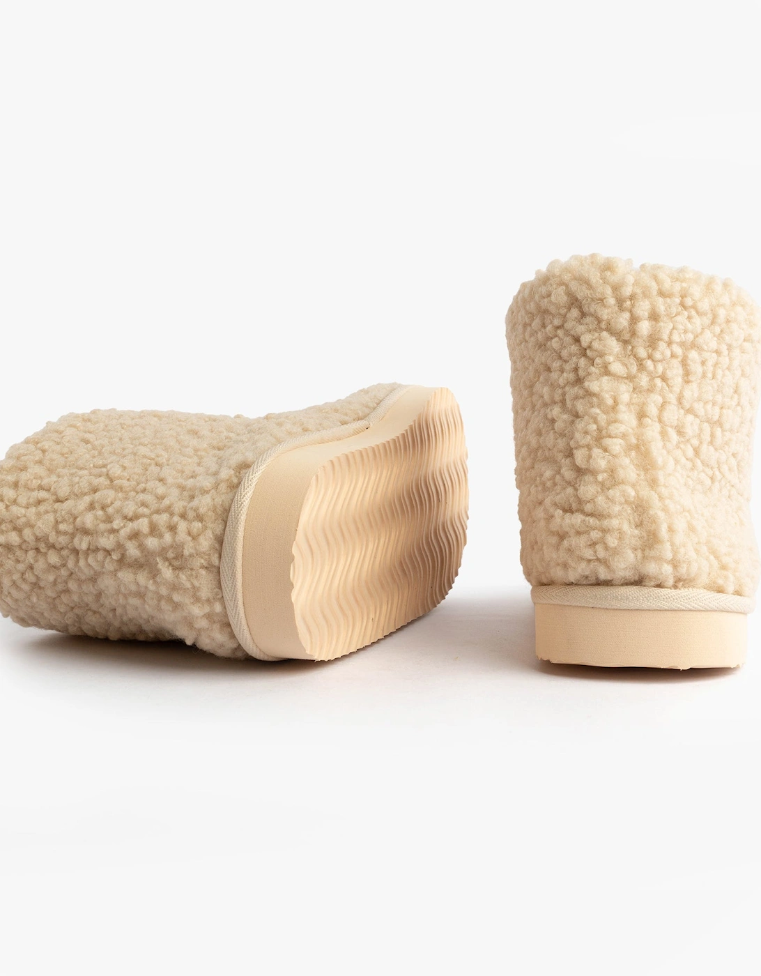 Jo & Joe TEDDY Womens Bootie Slippers Beige