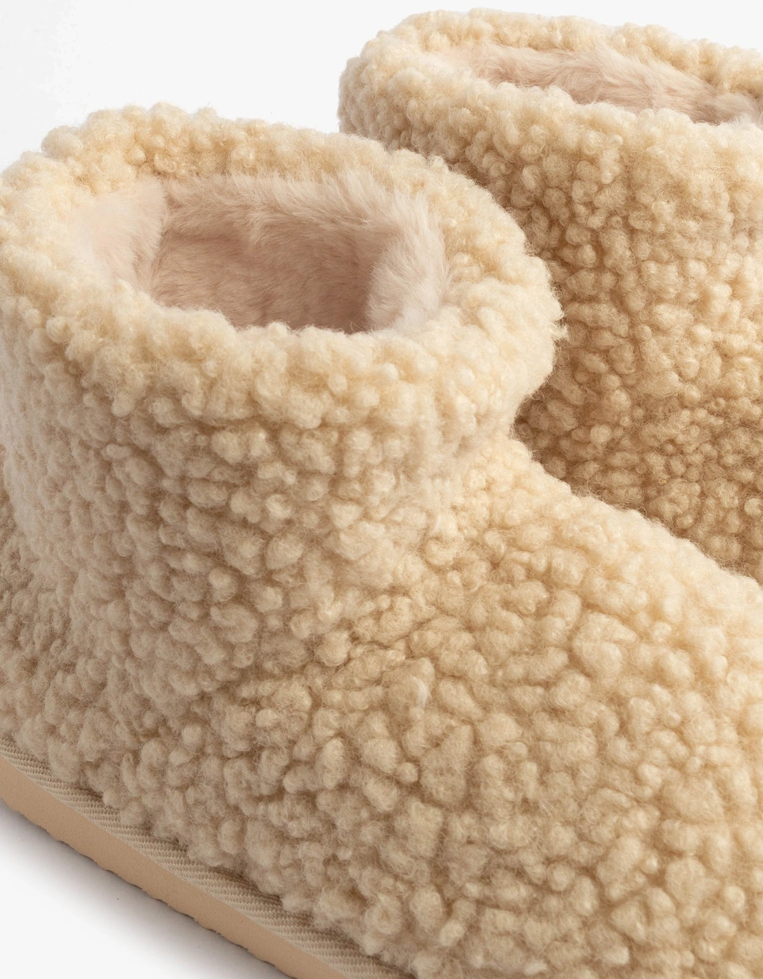 Jo & Joe TEDDY Womens Bootie Slippers Beige