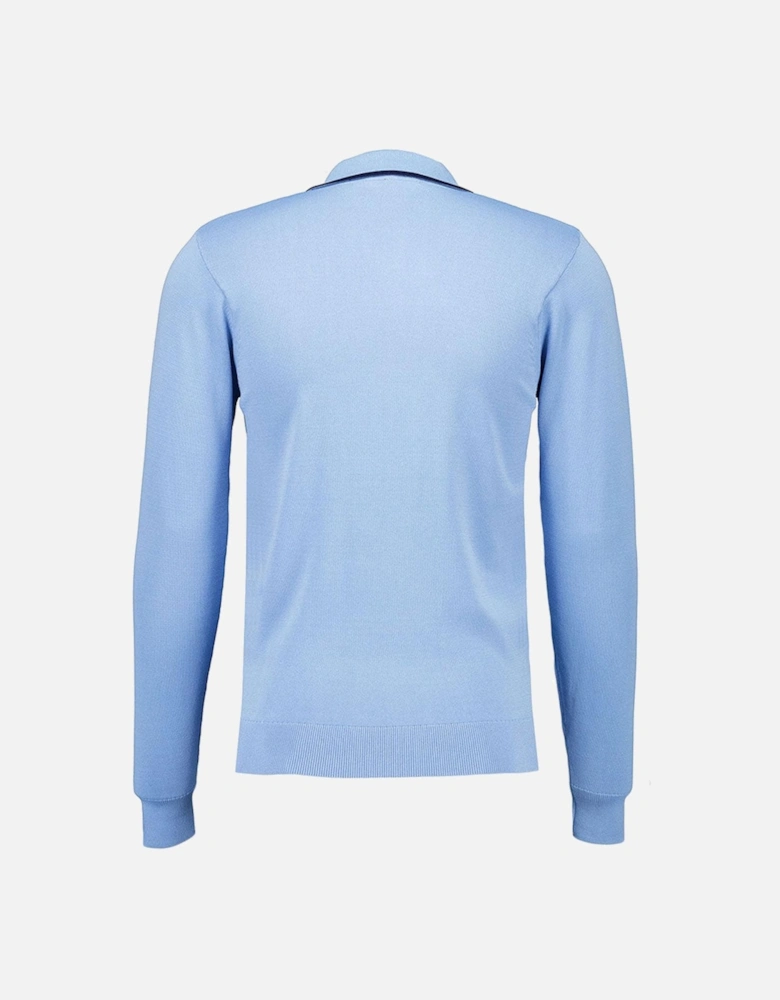 Vintage Darron Long sleeve Zip Polo Shirt V55GM25 - Iceberg Blue