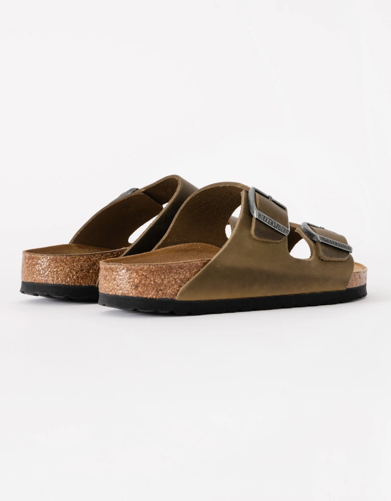 Oiled Natural Leather Womens Sandals - Faded Khaki