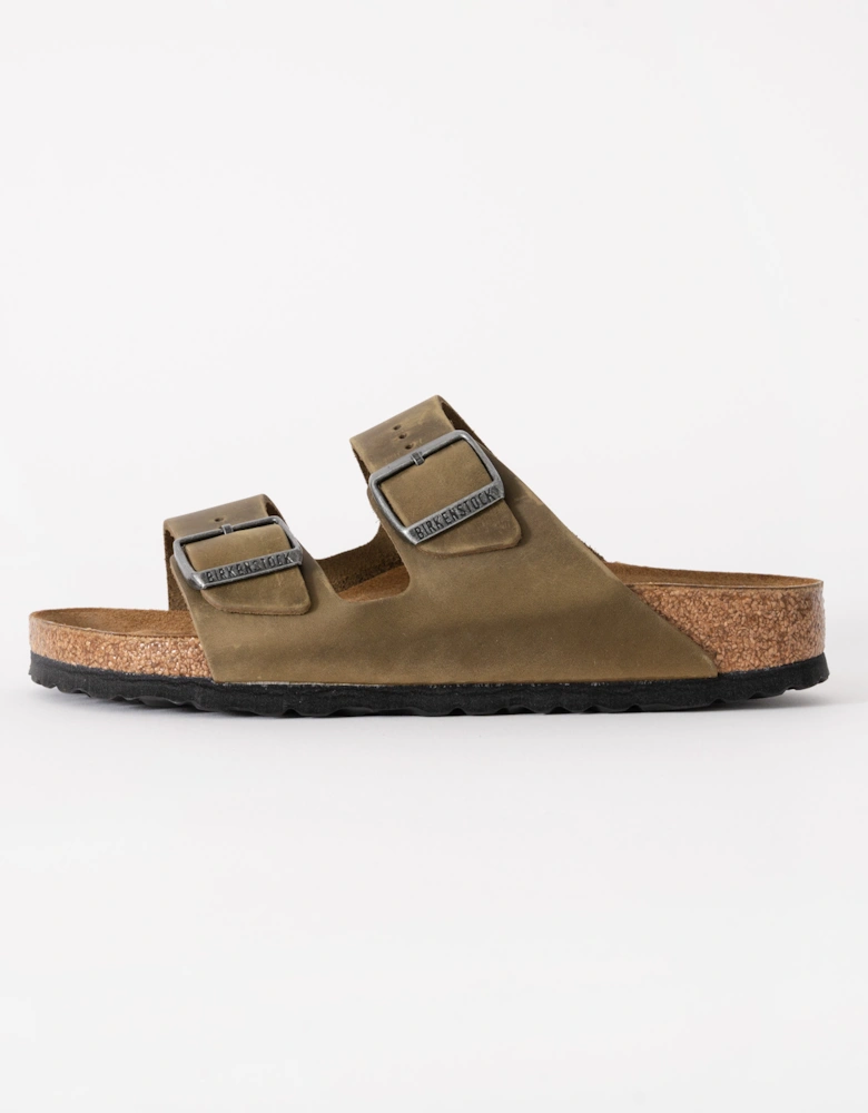 Oiled Natural Leather Womens Sandals - Faded Khaki