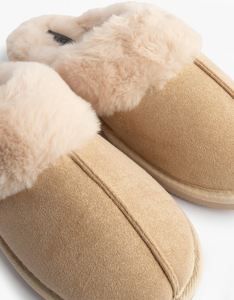 Jo & Joe GLIMMER Womens Mule Slippers Beige