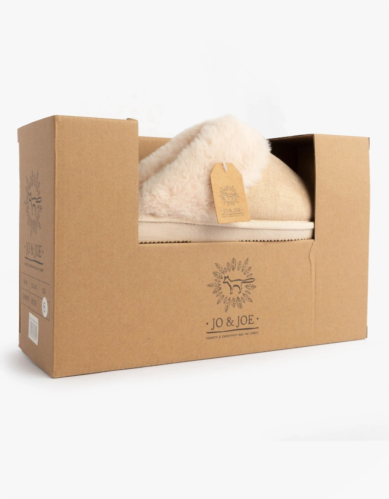 Jo & Joe GLIMMER Womens Mule Slippers Beige