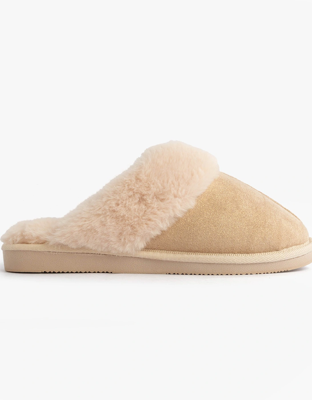 Jo & Joe GLIMMER Womens Mule Slippers Beige, 8 of 7