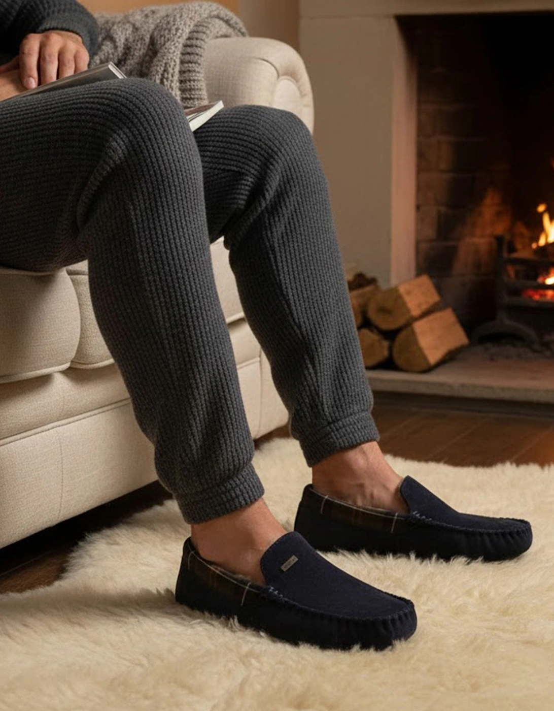 MONTY Mens Slippers Navy