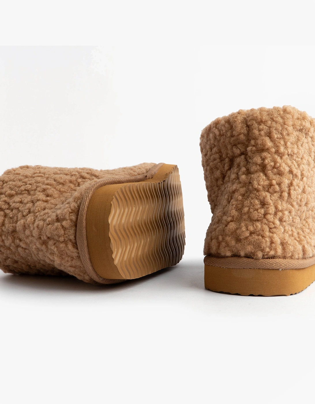 Jo & Joe TEDDY Womens Bootie Slippers Tan