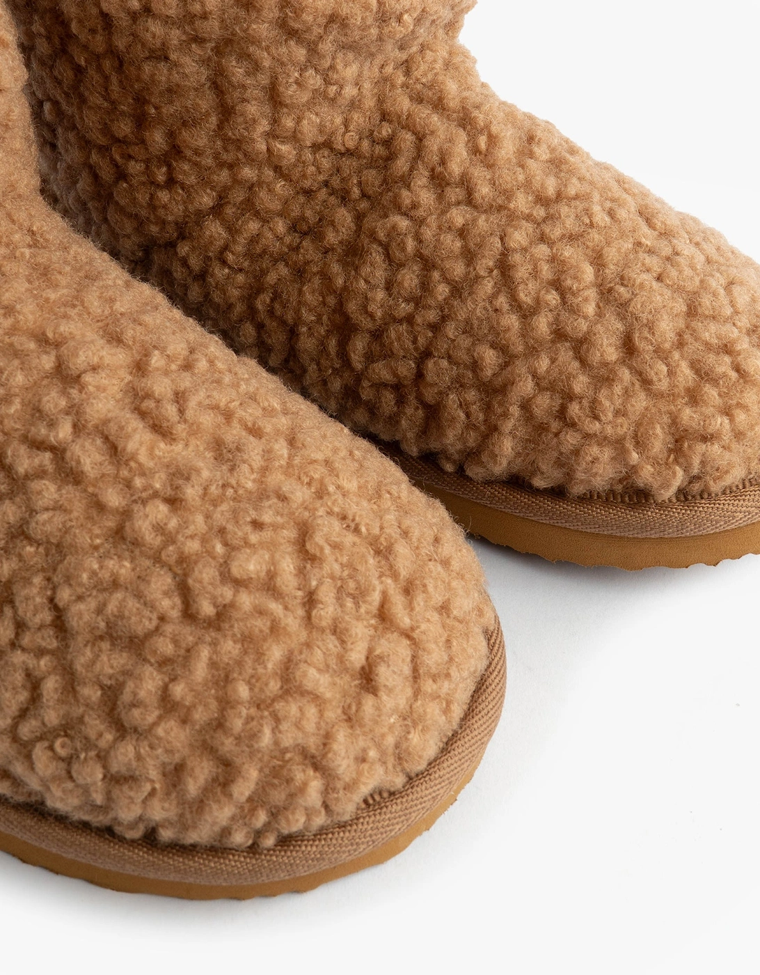 Jo & Joe TEDDY Womens Bootie Slippers Tan