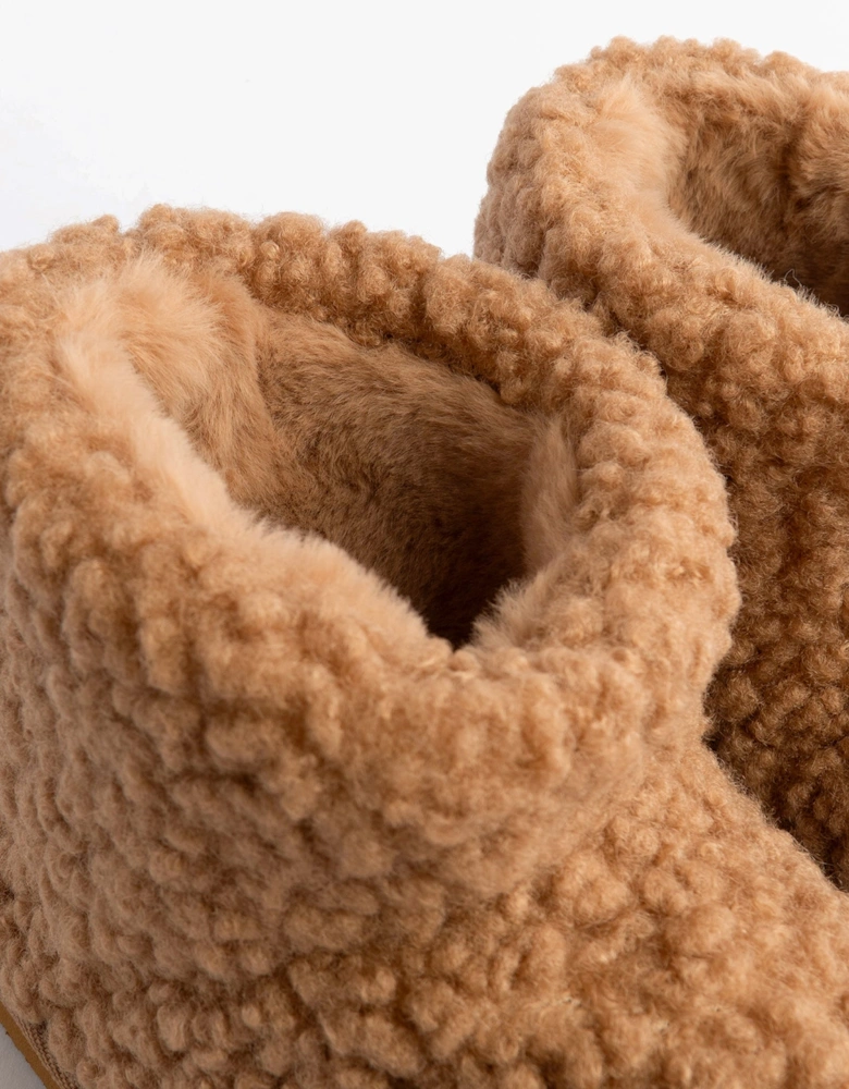 Jo & Joe TEDDY Womens Bootie Slippers Tan