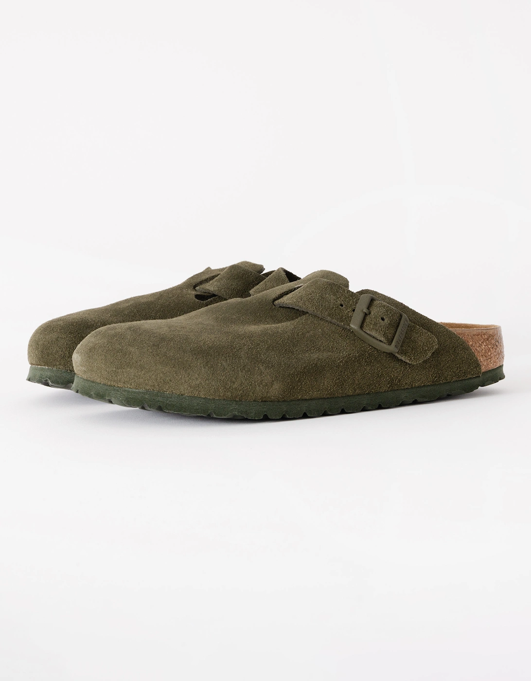 Birkenstock Women's Birkenstock Boston Suede Leather Womens Clogs - Thyme - Green