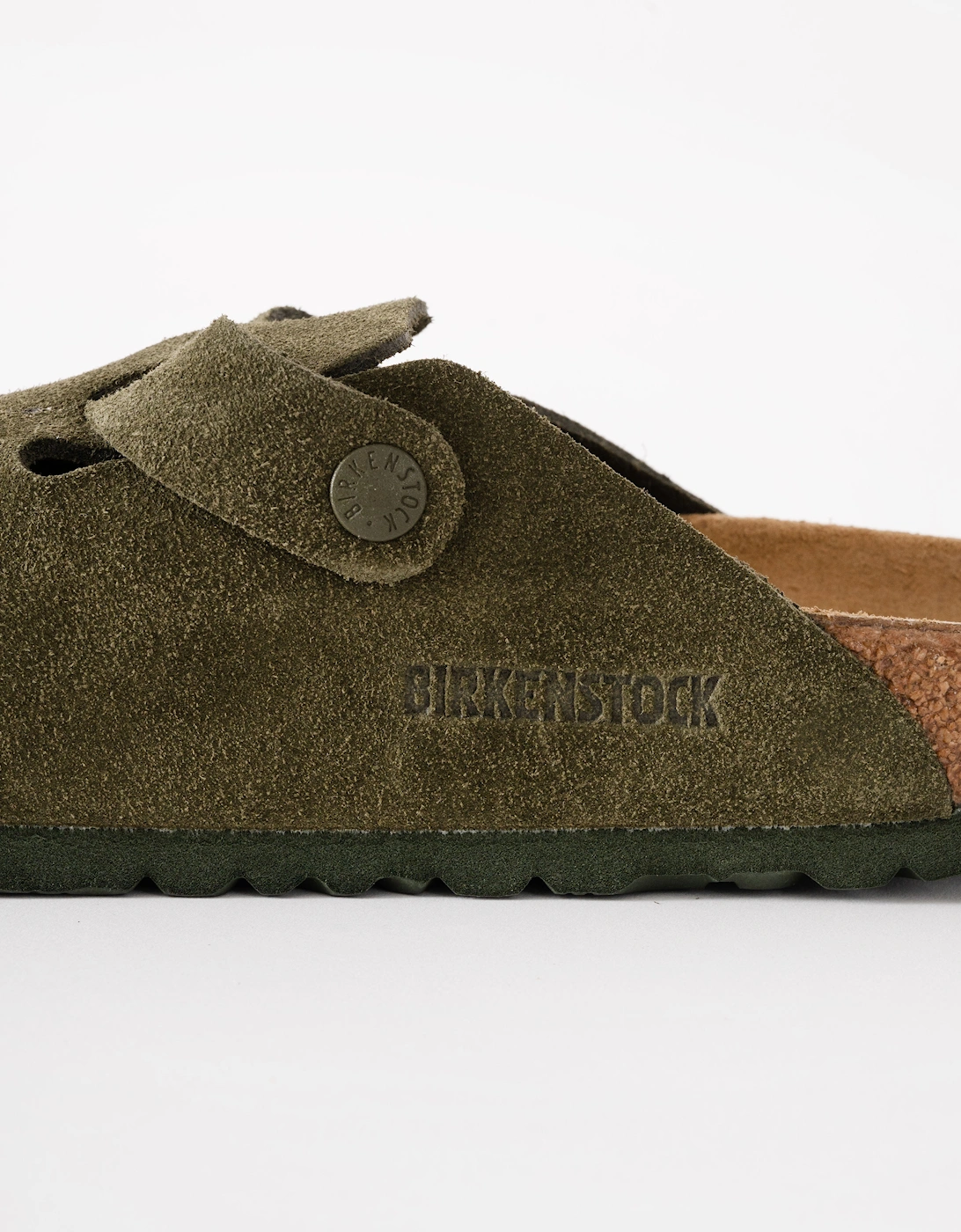 Suede Leather Womens Clogs - Thyme