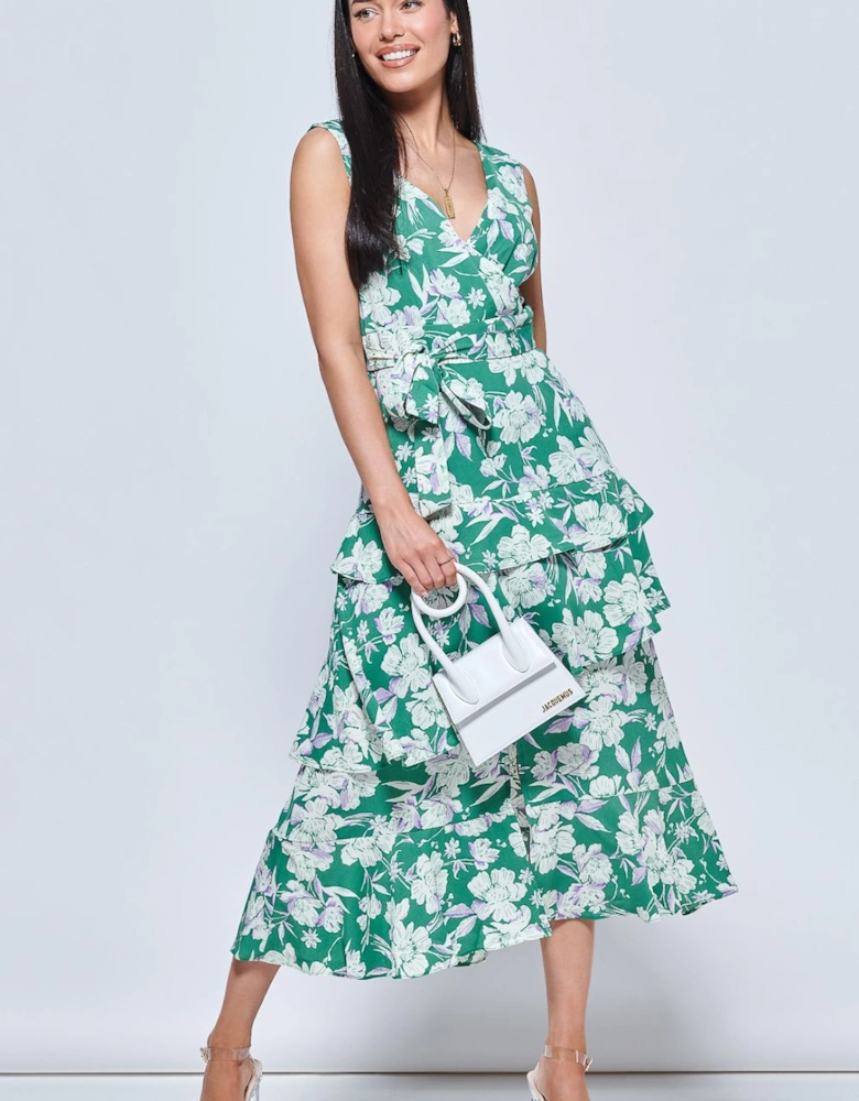 Della Crepe Frill Hem Maxi Dress