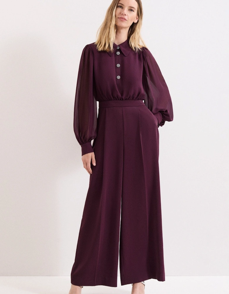 Emily Diamonte Button Jumpsuit