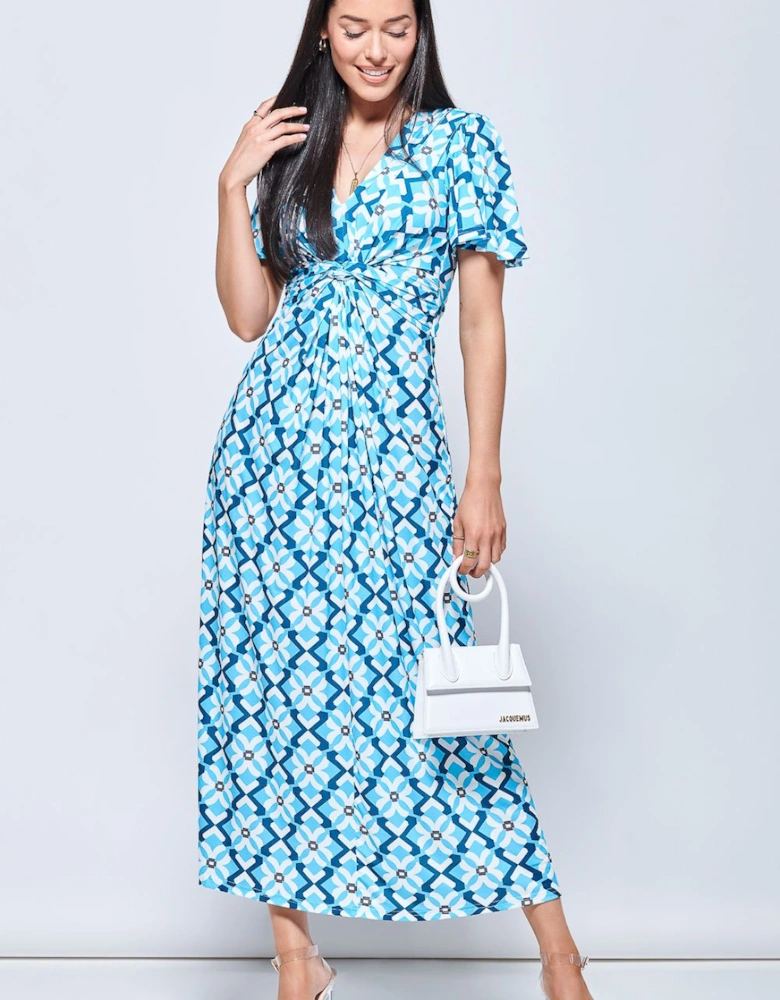Twist Front Jersey Maxi Dress