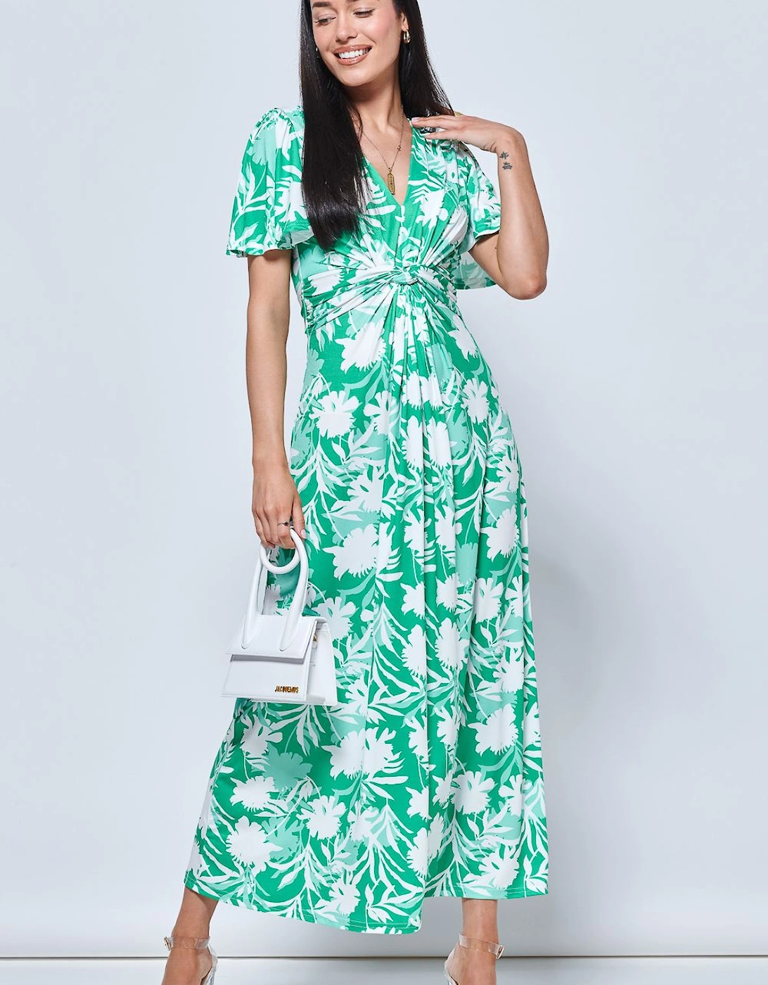 Twist Front Jersey Maxi Dress, 2 of 1