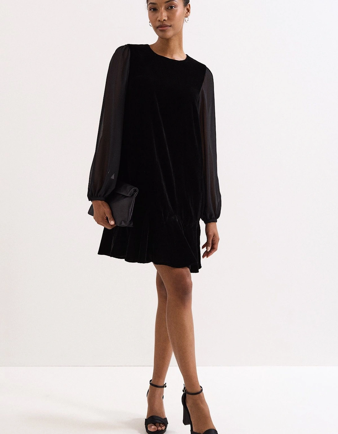 Velvet Long Sleeve Swing Dress, 2 of 1