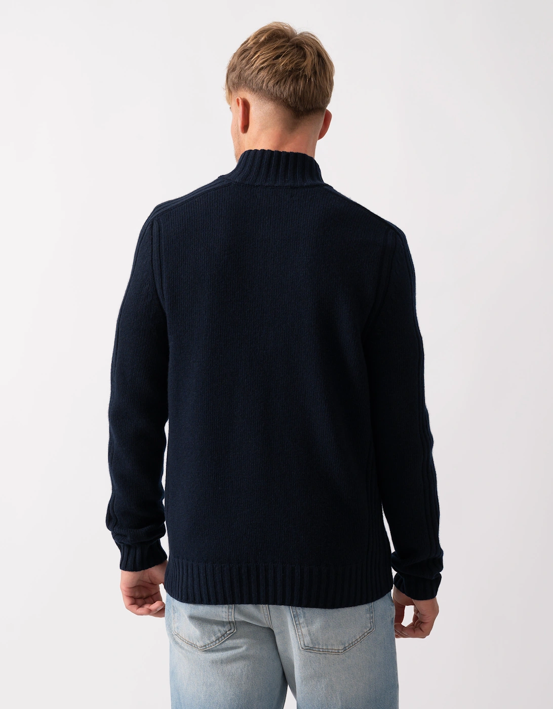 Watch Mens Quarter Zip Jumper - Dark Ink