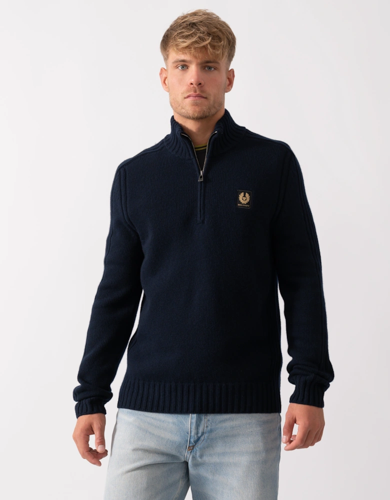 Watch Mens Quarter Zip Jumper - Dark Ink