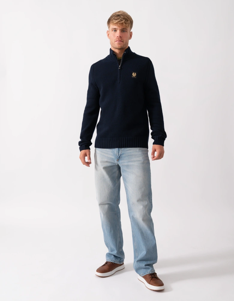 Watch Mens Quarter Zip Jumper - Dark Ink