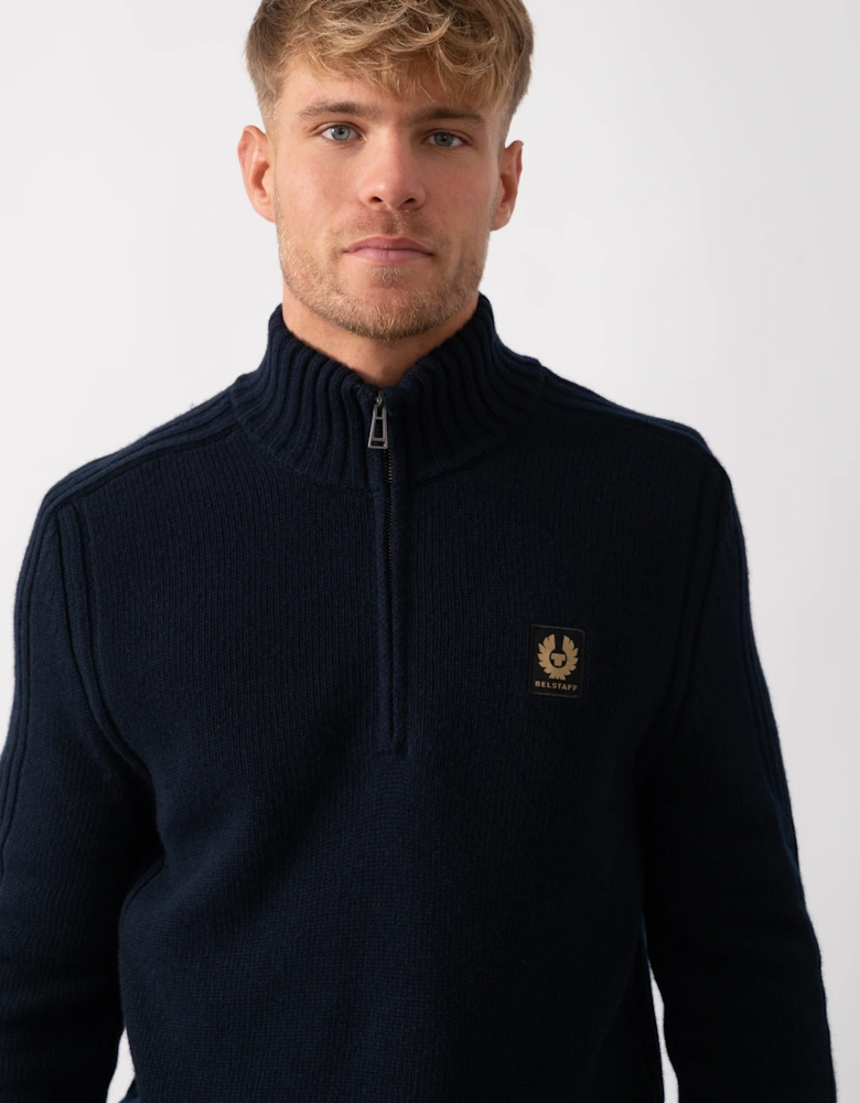 Watch Mens Quarter Zip Jumper - Dark Ink