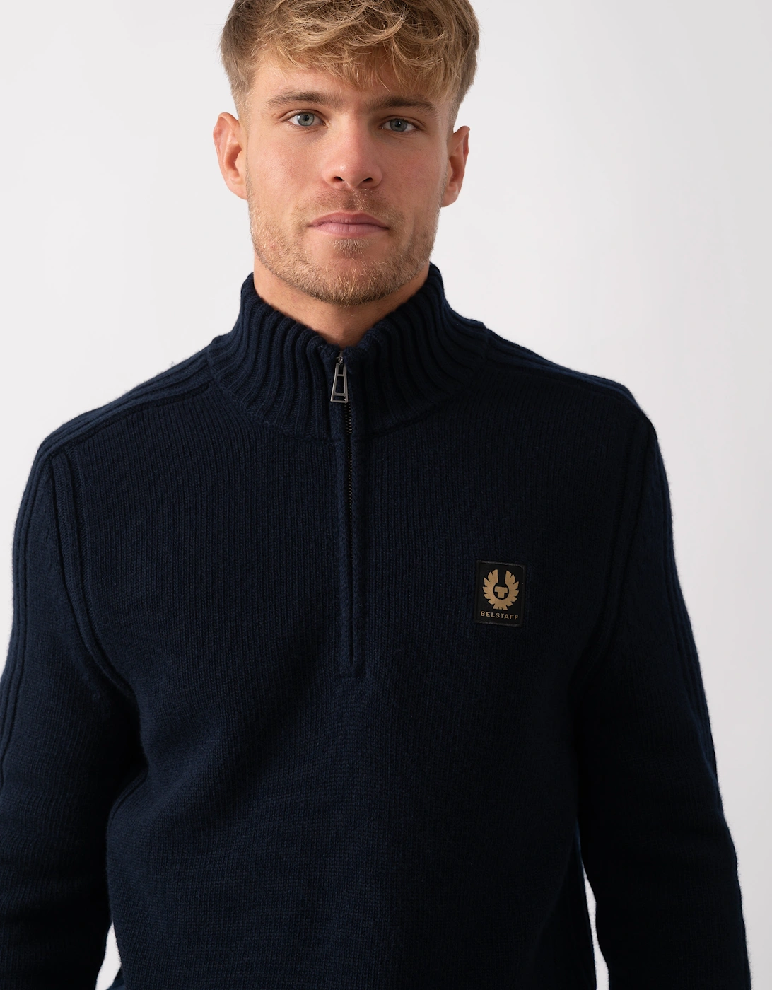 Watch Mens Quarter Zip Jumper - Dark Ink
