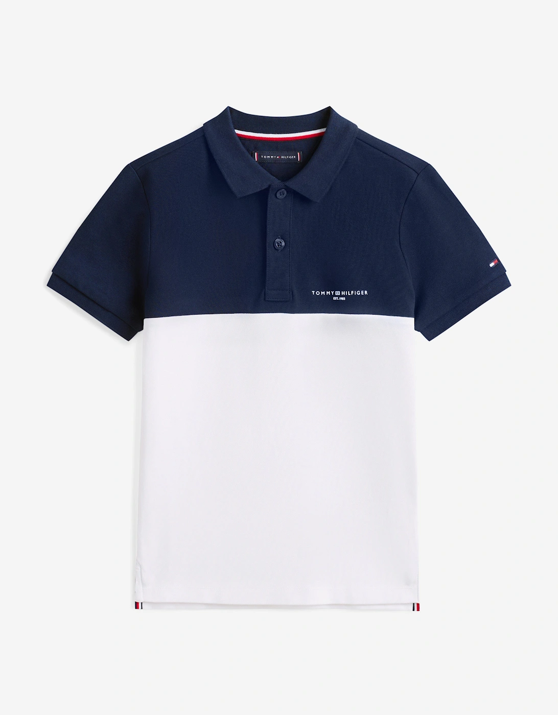 Boys Colourblock Polo Shirt in Navy, 5 of 4