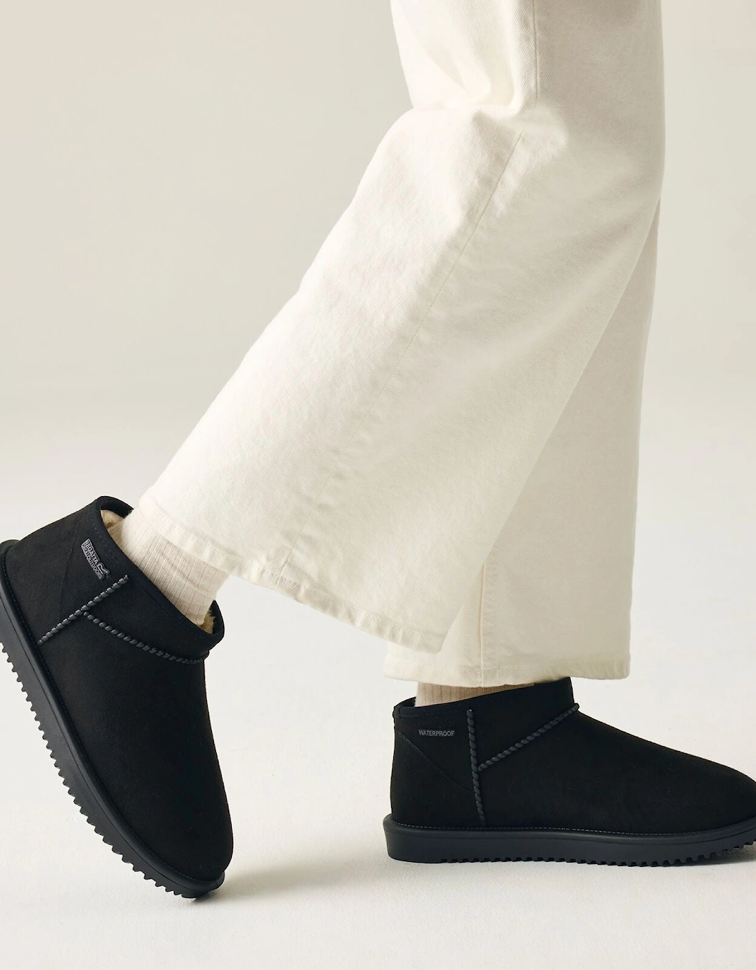 Womens Risley Short Waterproof Fur Lining Mule, 2 of 1