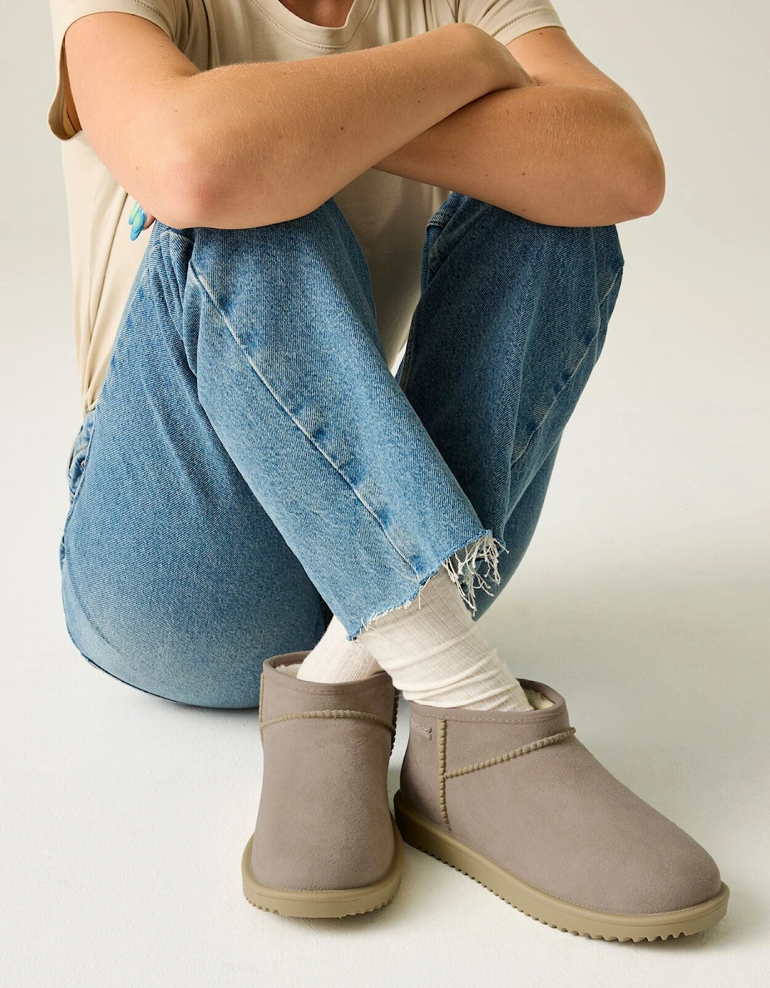 Womens Risley Short Waterproof Fur Lining Mule, 2 of 1