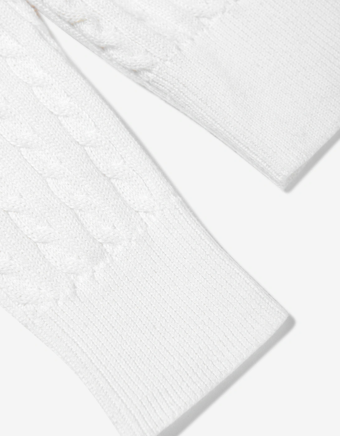 Girls Mini Cable Knit Cardigan in White