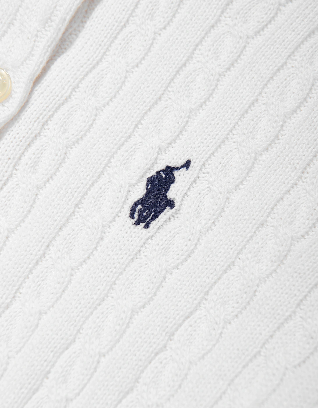 Girls Mini Cable Knit Cardigan in White