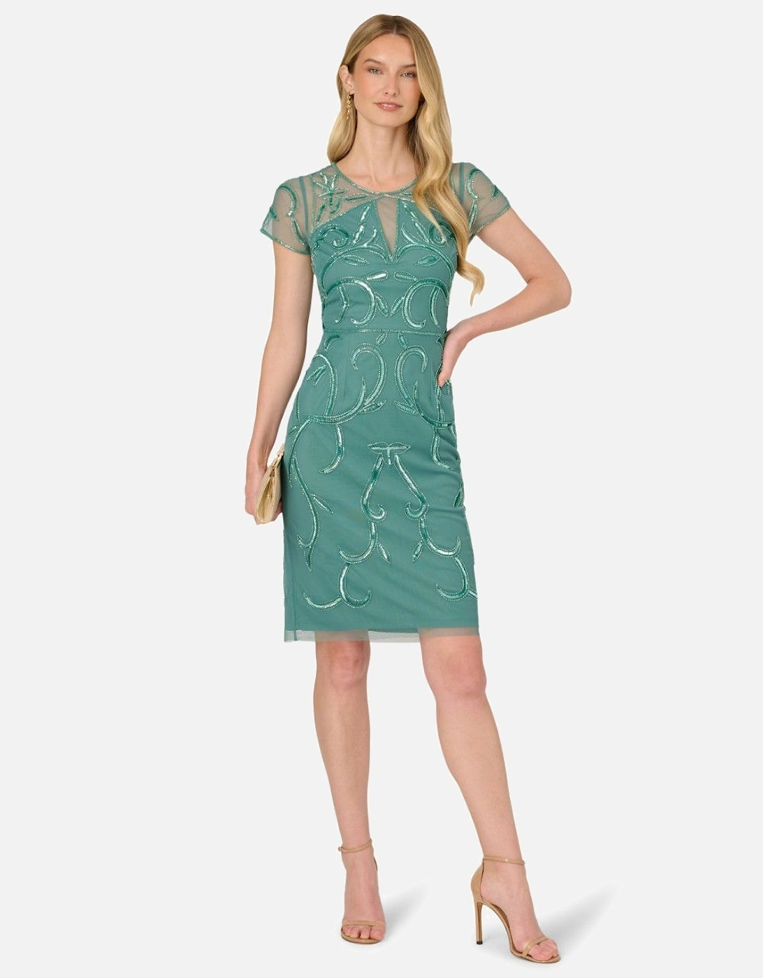 Bead Mesh Sheath Dress, 2 of 1