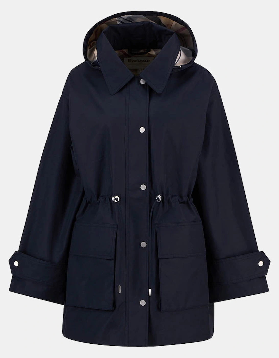 Fallyn Womens Showerproof Jacket - Dark Navy/Hessian Tartan, 2 of 1