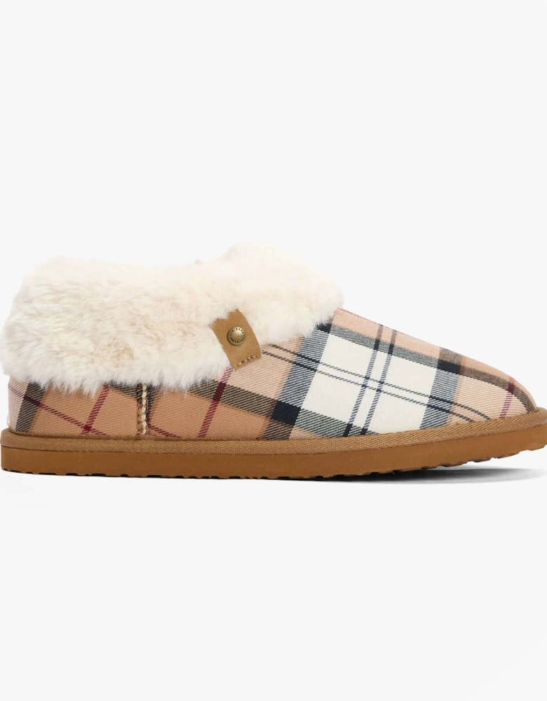 ELOISE Womens Boot Slippers Hessian Tartan